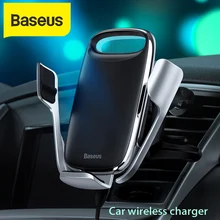 Baseus 15W Car Fast Charger QI Wireless Charger For iPhone 11 Samsung Android Wirless Charging Car Phone Holder Car Stand