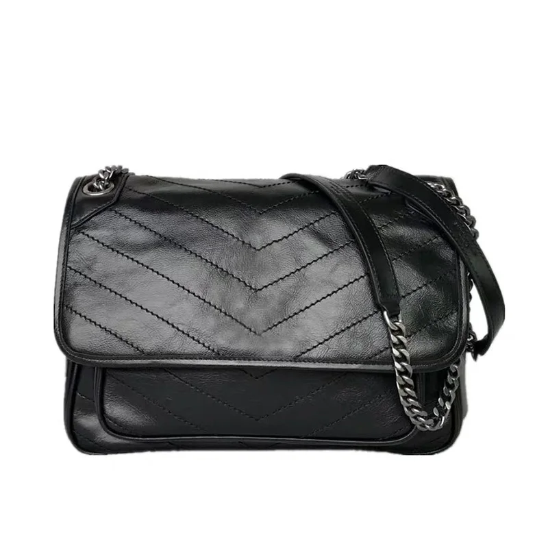 Женская сумка мессенджер из натуральной кожи с V образным вырезом|Сумки ручками| |