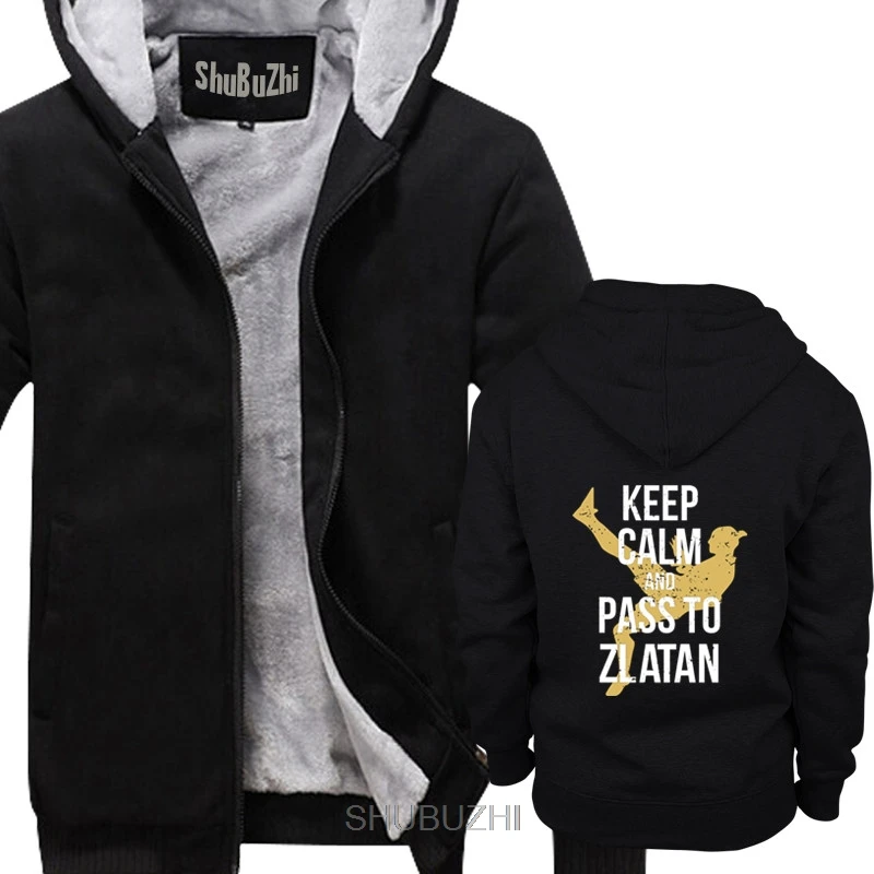 Keep Calm And Pass To ZLATA football Inspired Дизайнерские мужские плотные толстовки крутая мужская