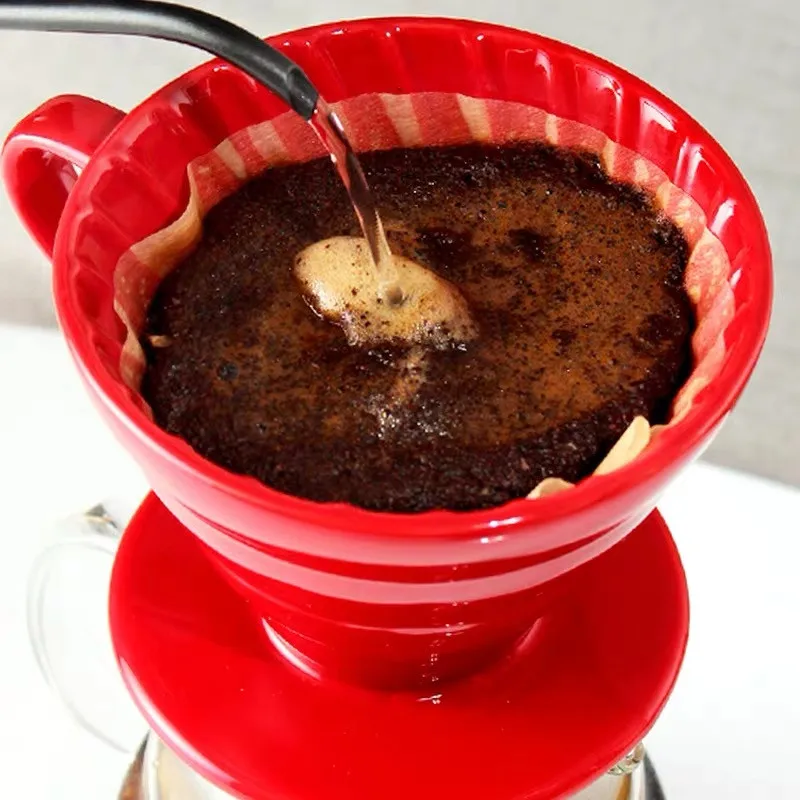 Европейский стиль Керамическая коническая кофейная капельница спиральный