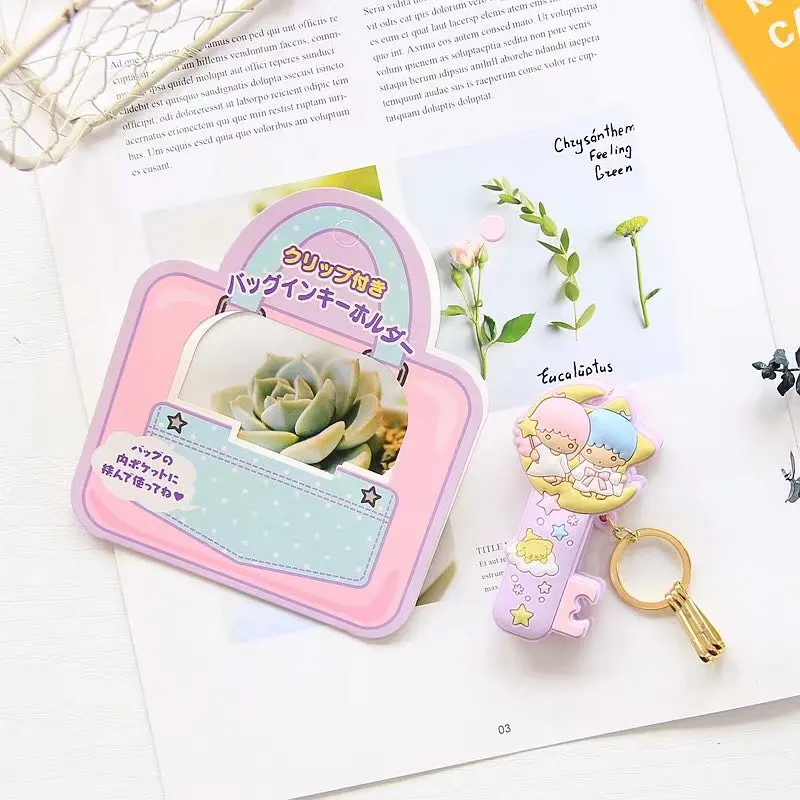 Sanrio, Hello Kitty с рисунками из мультфильма «My Melody Cinnamoroll персонажи Little Twin Stars PomPomPurin мультфильм брелок для связки ключей сумка подвесной зажим для девочек Подарки - Цвет: 4