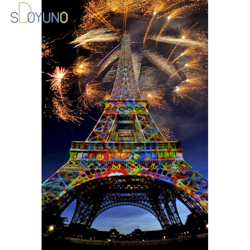 

SDOYUNO Unframe DIY Paint By Number Kits Handpainted Gift Oil Painting By Numbers Landscape Canvas Painting Home Decor