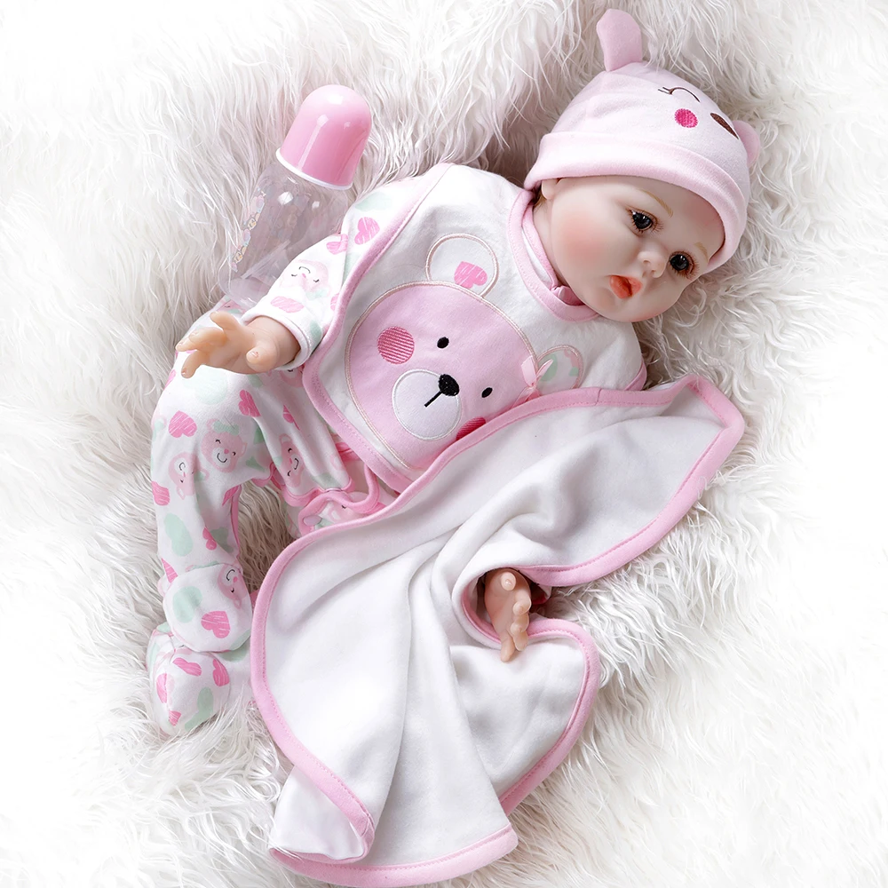 NPK 55 см Reborn Baby Doll силиконовая Реалистичная кукла для новорожденных мягкая