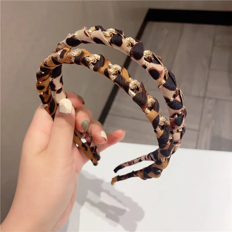 

Fashion Baroque style Leopard Print hairband Women Girls Fashion Sexy Simple crystal Hair Hoop headwear Hair Accessories