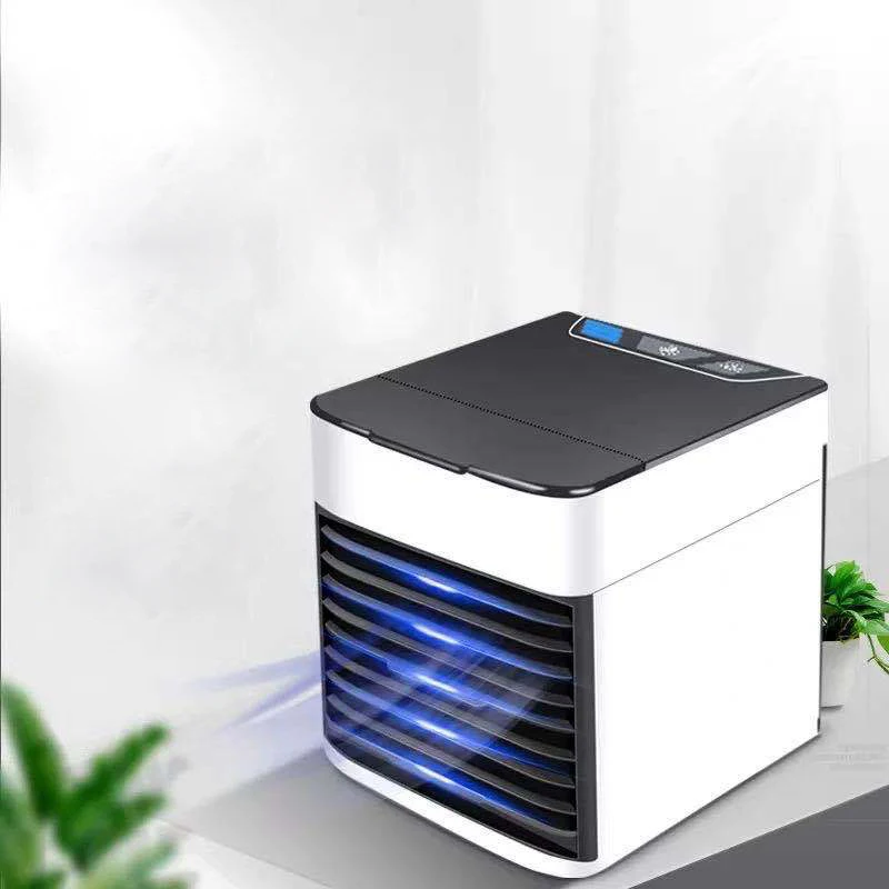 

Home Mini Air Conditioner Portable Air Cooler 7 Colors LED USB Personal Space Cooler Fan Air Cooling Fan Rechargeable Fan Desk