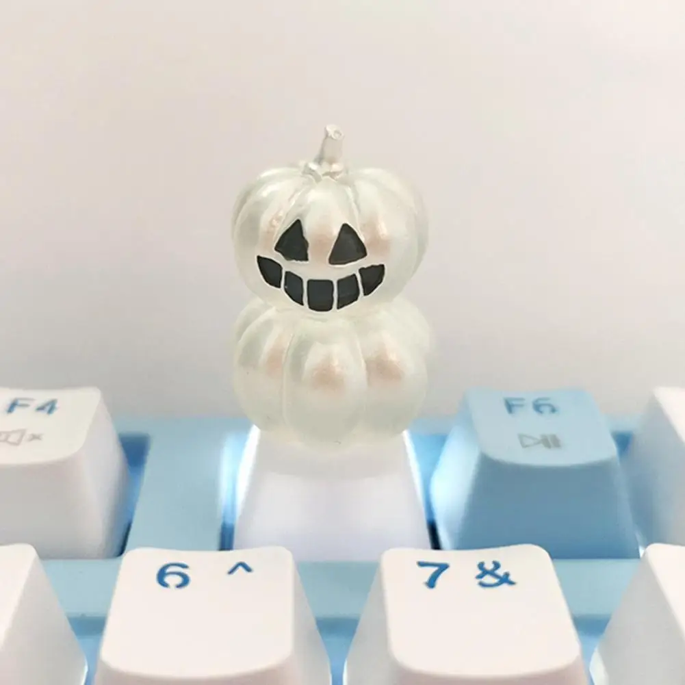 

Персонализированная клавиатура на Хэллоуин, мультяшная светящаяся прозрачная тыква, маленькие клавиши PBT, дьявол, клавиатура «сделай сам», ...