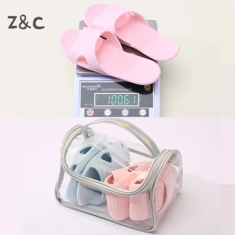 

2021 Slippers Home Anti-Slip Ultra-Light Soft Travel Portable Collapsible EVA Silent Couple Slippers Women Girls Simple Shoes