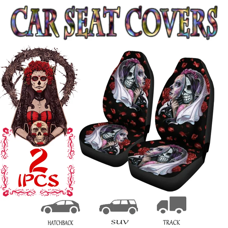 Маска череп Женский универсальный чехол для переднего сиденья автомобиля Декор