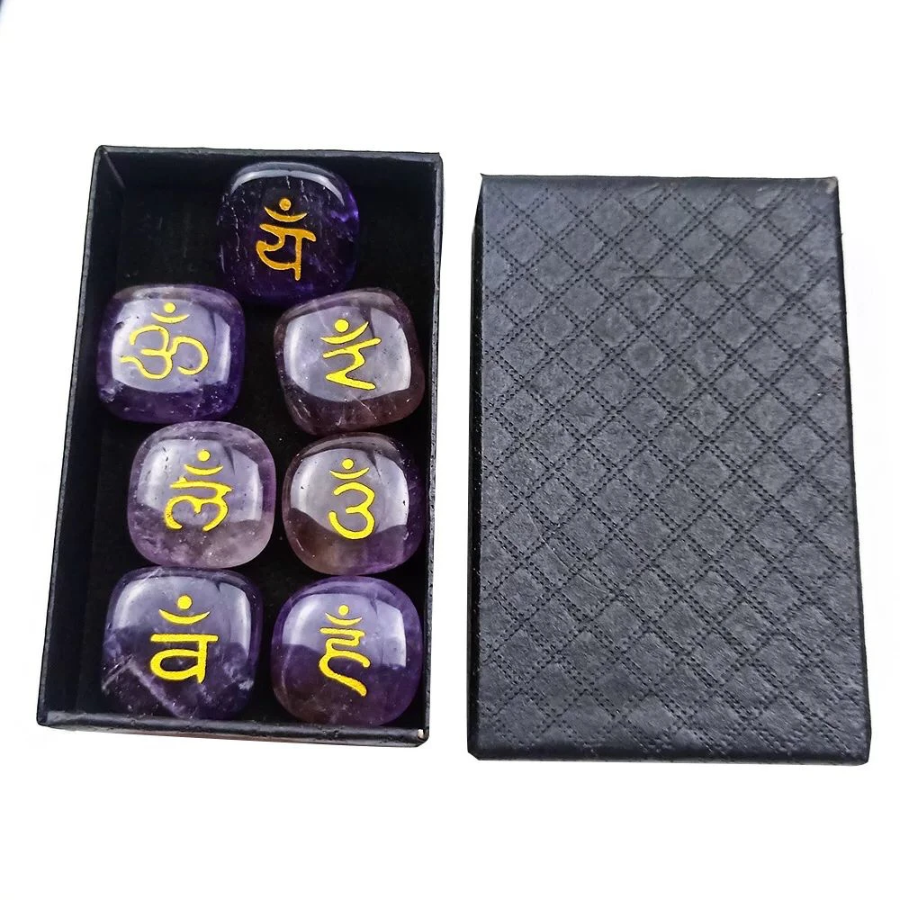 

Natural Amethyst Crystal Runes Stones Irregular Divination Fortune-Telling Reiki Energy Healing Gift Decor