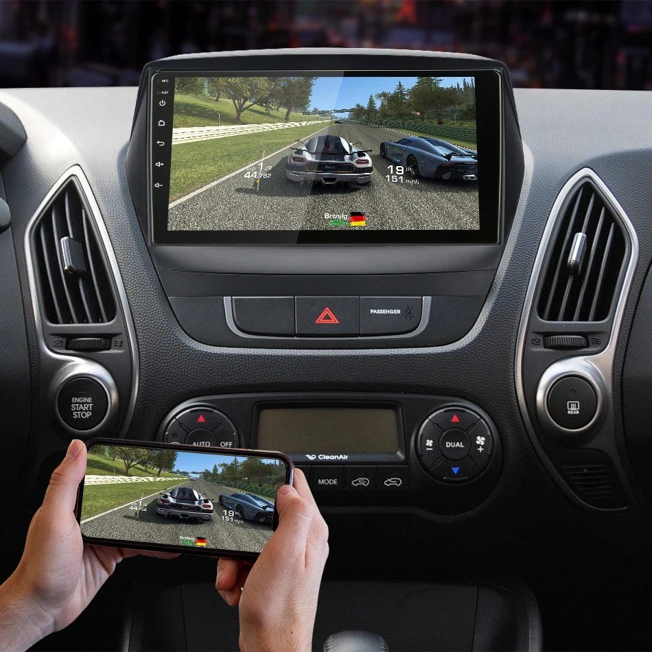 Jansite " Автомобильный радиоплеер для hyundai Tucson 2 2011- Авторадио Android 2G+ 32G Сенсорное зеркало-link плееры с рамкой