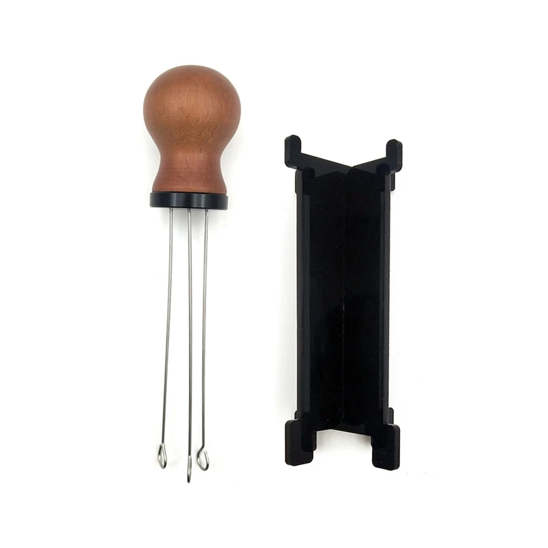 Рукоятка из массива дерева для эспрессо Темпер кофе дистрибьютор с кронштейном