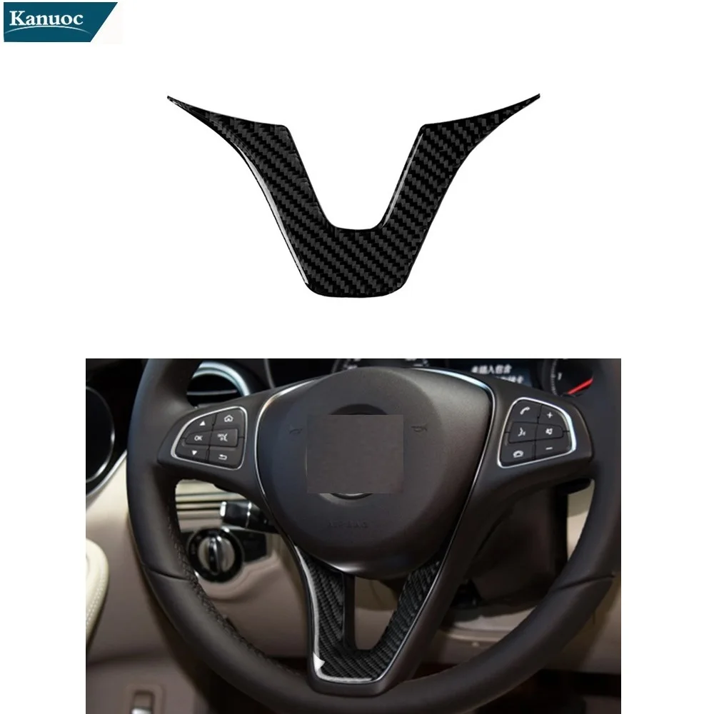 

Car Accessories Interior Decoration Carbon Fiber Stickers Steering Wheel Sticker For Mercedes Benz W204 C CLASS 2007-2013