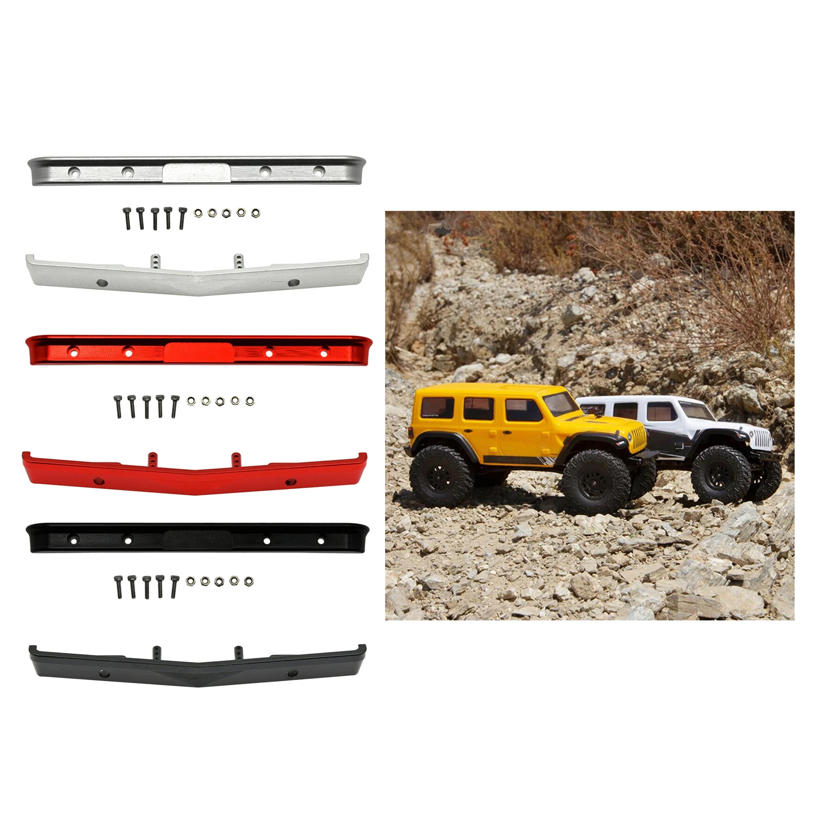 

Обновленный передний и задний бампер на радиоуправлении для радиоуправляемой модели SCX24, модификация автомобиля, замена автомобиля