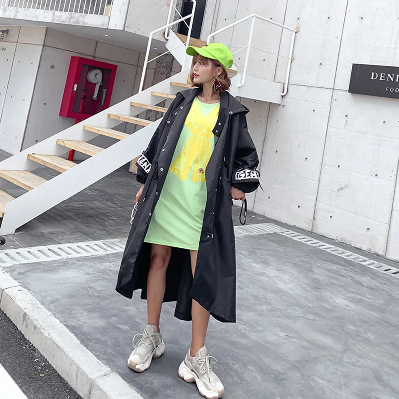 2019 Осенняя мода патч дизайн длинные пальто украшение булавка женский шикарный