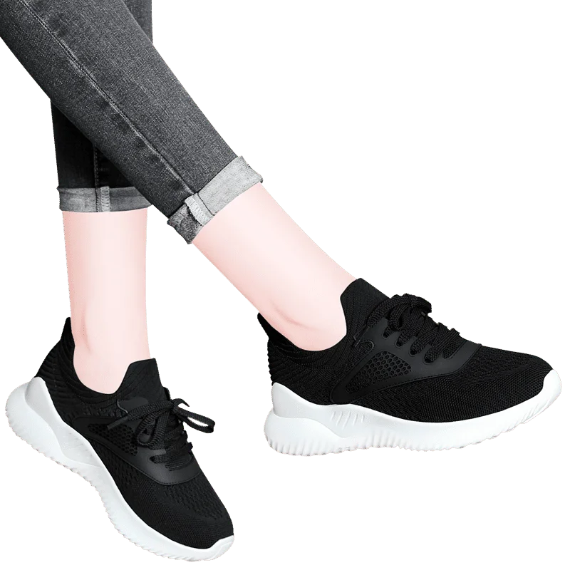 Женские кроссовки из ПУ и сетчатого материала на плоской платформе | Спорт