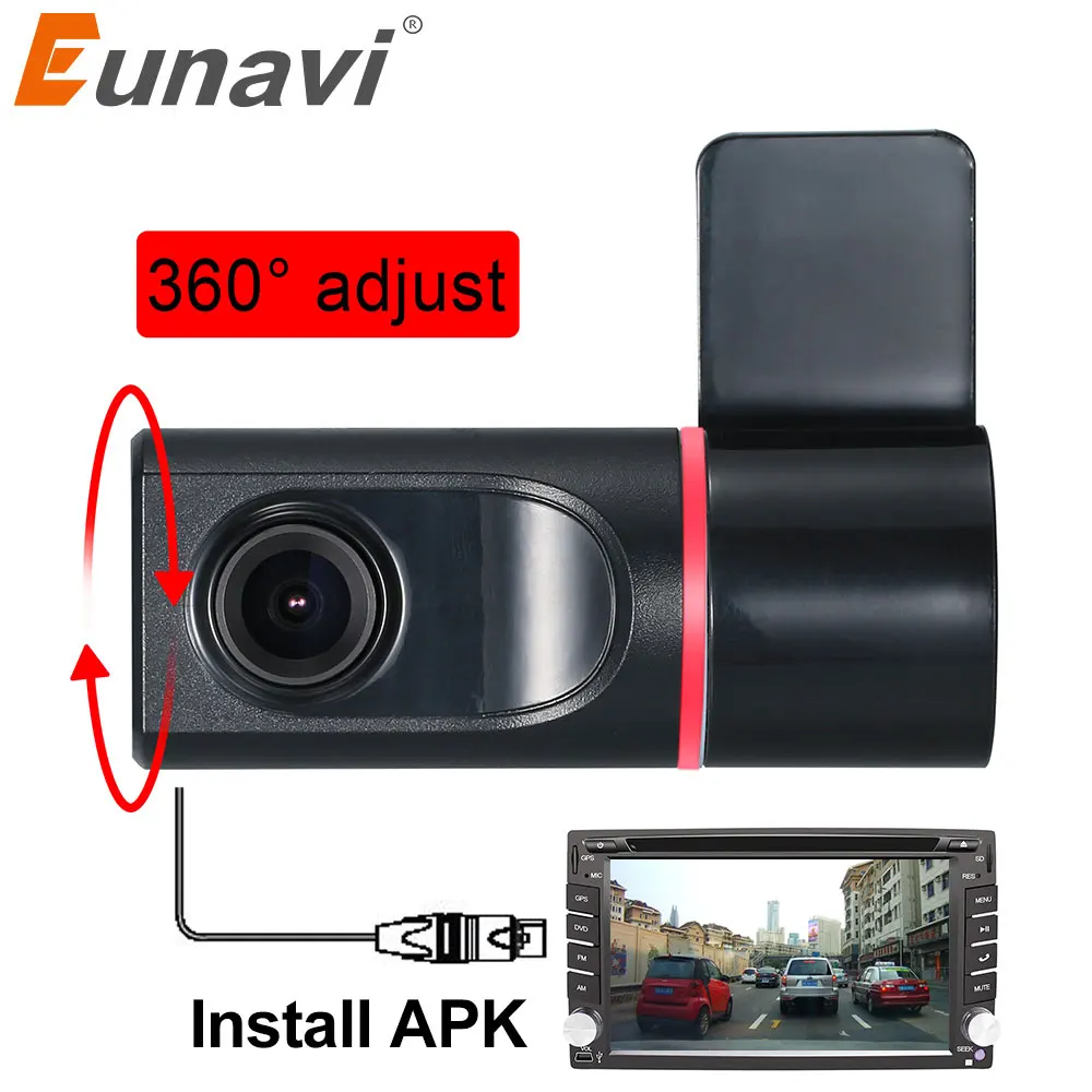 Eunavi Автомобильная DVR камера 140 градусов HD 720P фронтальная для Android автомобильный