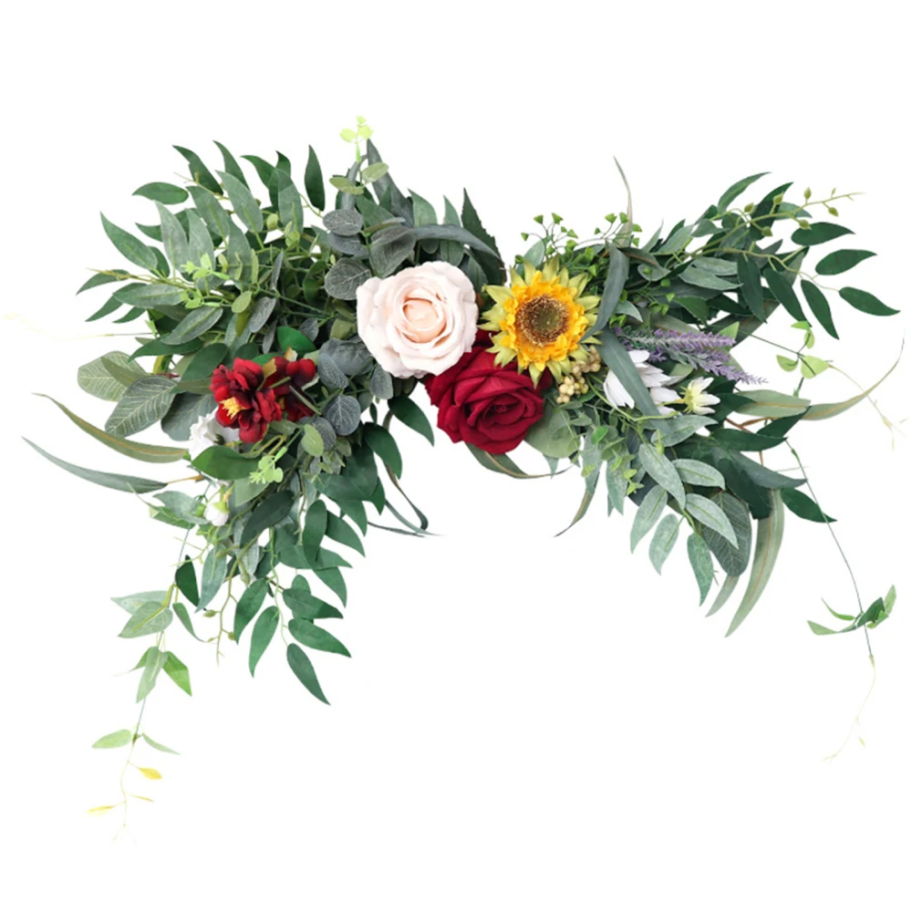 

Искусственные зеленые листья, цветок, венок ручной работы, искусственные высушенные цветы, ручная работа