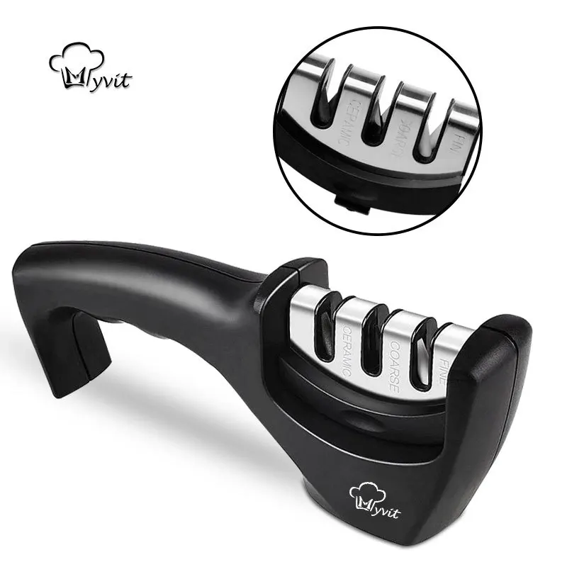 Трехступенчатая точилка для ножей быстрый Алмазный точильный камень