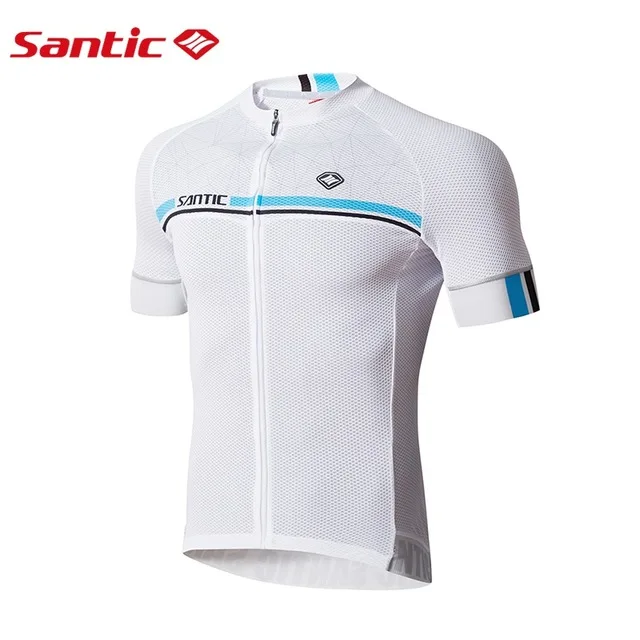 WM7C02107WER Santic 8 стиль мужской короткий рукав Велоспорт Джерси лето дышащий MTB дорожный велосипед Топ быстросохнущая Pro Спорт на открытом воздухе Футболка с рисунком "Верховая езда" - Цвет: WM7C02107WER