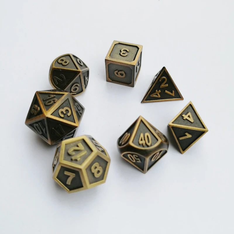 Новый dragon-& dungeons 7 шт./компл. креативные RPG кости D & металлические DND покрытие