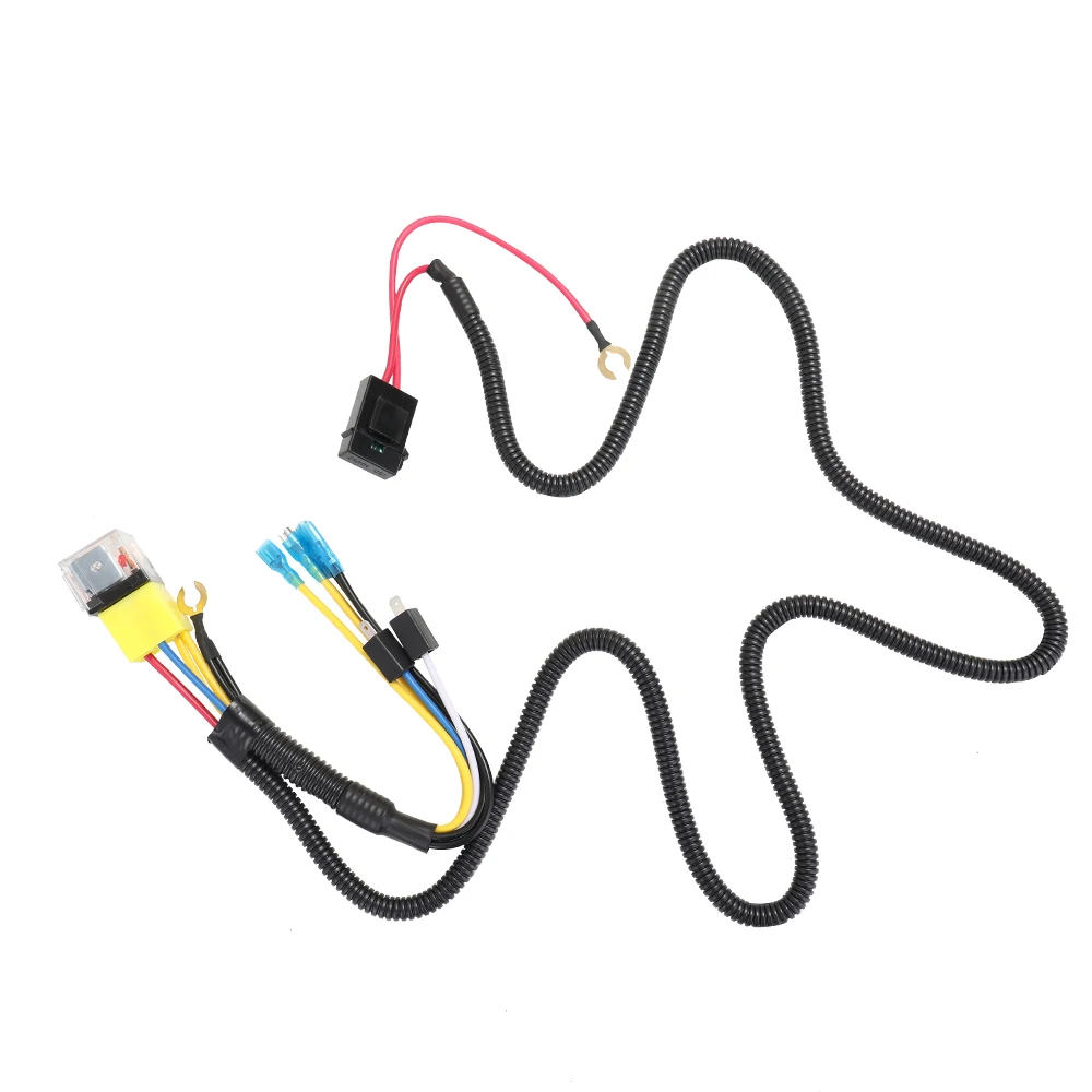 Универсальный 12 V/24 V звуковой сигнал Кабельное реле для крепление для решетки взрыв тон рога гудок для мотоцикла провода комплект жгута проводов реле предохранитель