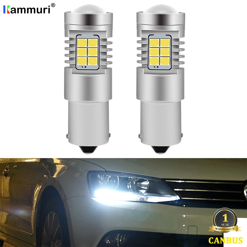 KAMMURI (2) яркие 6000K белые светодиодные лампы без ошибок P21W для Volkswagen VW Jetta IV MK6 2011 2016