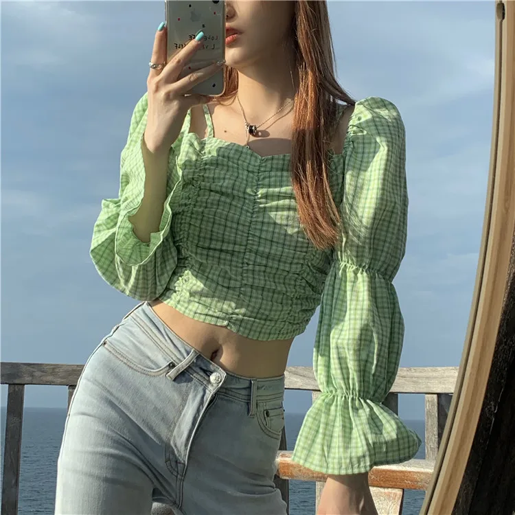 Женская шифоновая рубашка с длинным рукавом весна-лето-осень 2021 | одежда