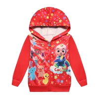 2 10y childrens clothing baby boys thin sweater cocomelon small star print zipper jacket toddler girls long sleeve hooded coats