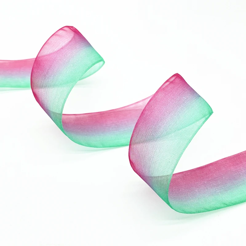 5 ярдов 25 мм ленты из органзы градиентного цвета для украшения дома и свадьбы