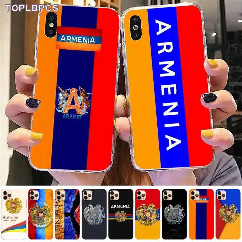 TOPLBPCS Armenia Armenians Flag мягкий чехол для телефона iPhone 8 7 6 6S Plus X 5S SE 2020 XR 11 pro XS MAX |