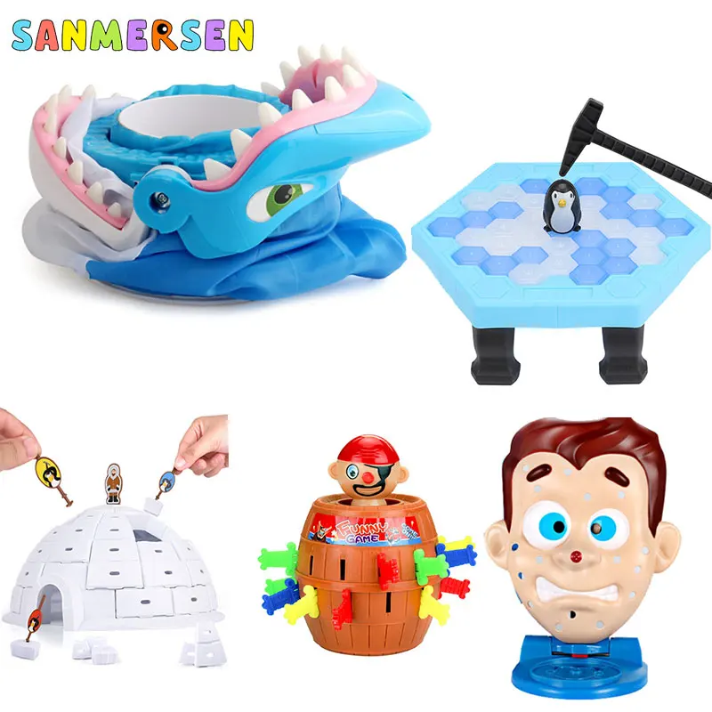 

Funny Party Board Game Pirate Barrel Sharks Penguin Trap Novelty Toys for Children Lucky Stab Pop Up Plastic Toys Mischief Gift