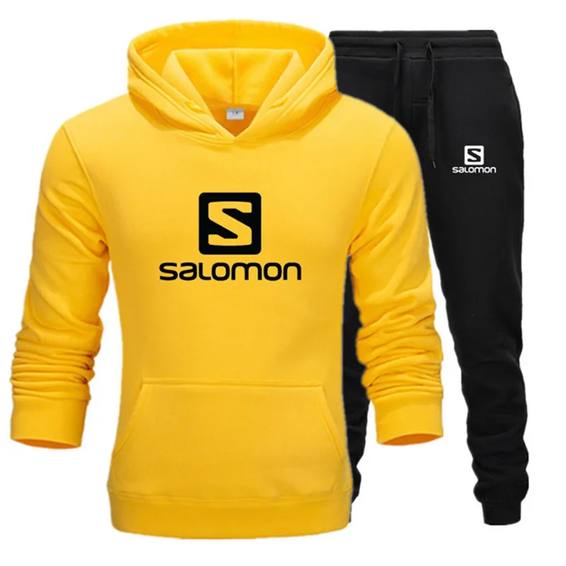 2019 осенние толстовки с капюшоном и спортивные штаны для мужчин комплект из двух