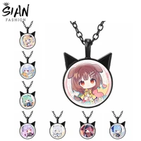 hololive vtuber anime necklace inugami korone shirakami fubuki usada pekora minato aqua cartoon cat ear pendant necklace jewelry