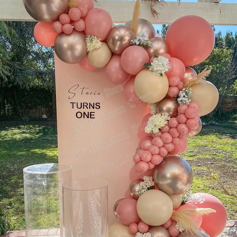 

88pcs Vintage Pink Balloon Chain Set Open Balloon Arch Wreath Set Party Birthday Wedding Decorations Party Supplies Decoration