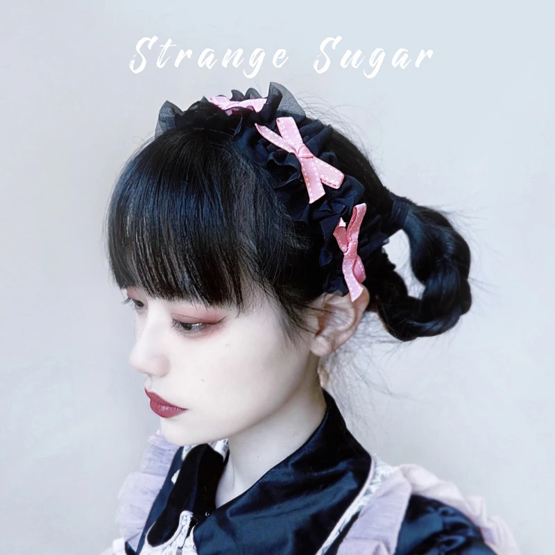 

Ободок для волос «лолита» с кружевными листьями лотоса и бантом