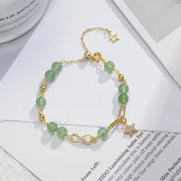 natural green strawberry bracelet female mobius luck in love crystal bangles ins niche design gift jewelry for girl women