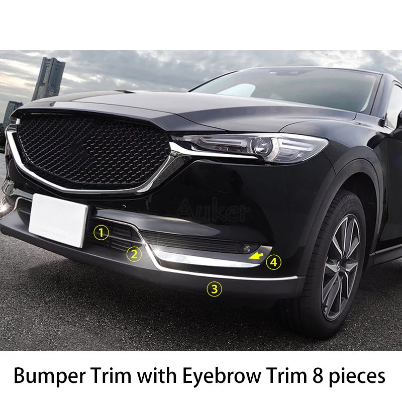 Для Mazda CX 5 CX5 2017 2018 2019 2020 KF автомобиль передний бампер молдинг гриль накладка