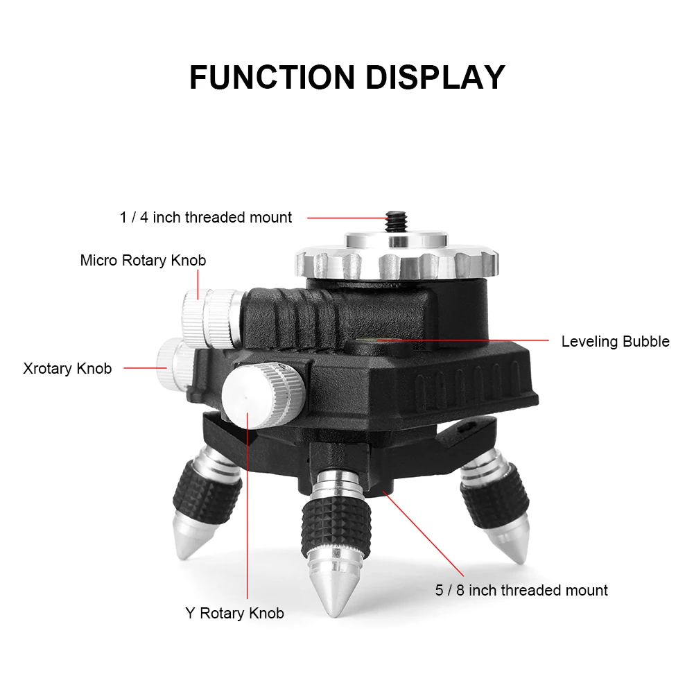 

Laser Level Lifting Platform Aluminum Alloy Height Adjustable Leveling Machine Lift Stand Bracket for 1/4" interface Laser Level