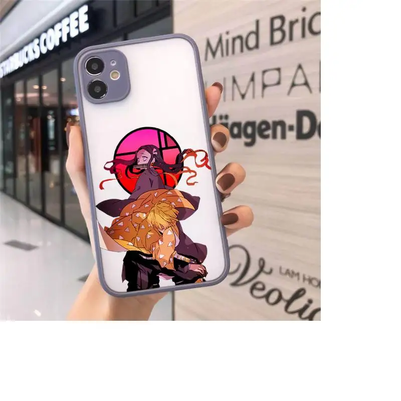 

Japan Demon Slayer Phone Cases matte transparent For iphone 7 8 11 12 plus mini x xs xr pro max cover