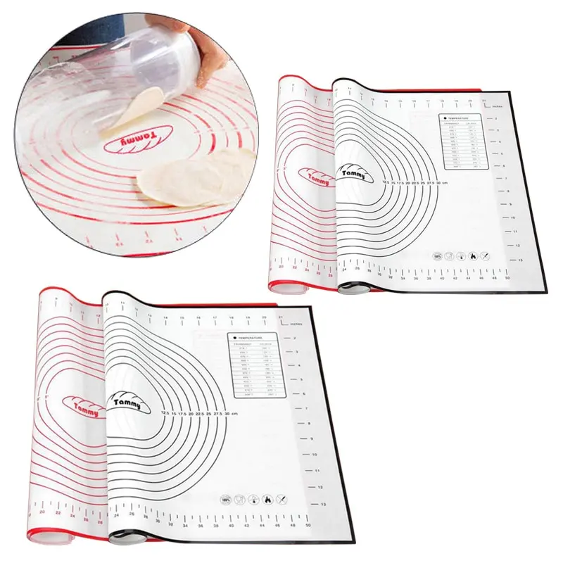 Силиконовый коврик для выпечки 60X40/40X30 см со шкалой прокатки лапши антипригарный
