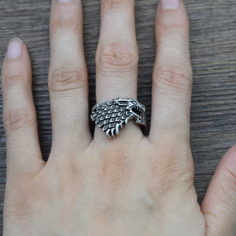 12pcs Domineering Cool Wild Wolf Ring Motorcycle Party Punk Animal Jewelry Adjustable Rings | Украшения и аксессуары