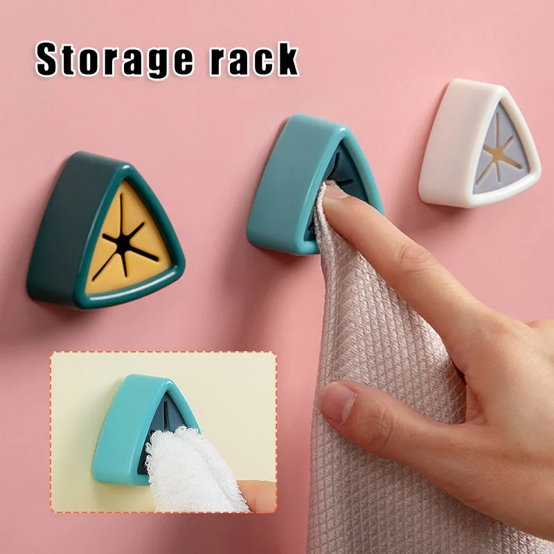 

Adhesive Towel Holder Rack Creative One-Way Towel Sucker Tuck to Hang Towel No Drilling for Kitchen Bathroom Towel Rings