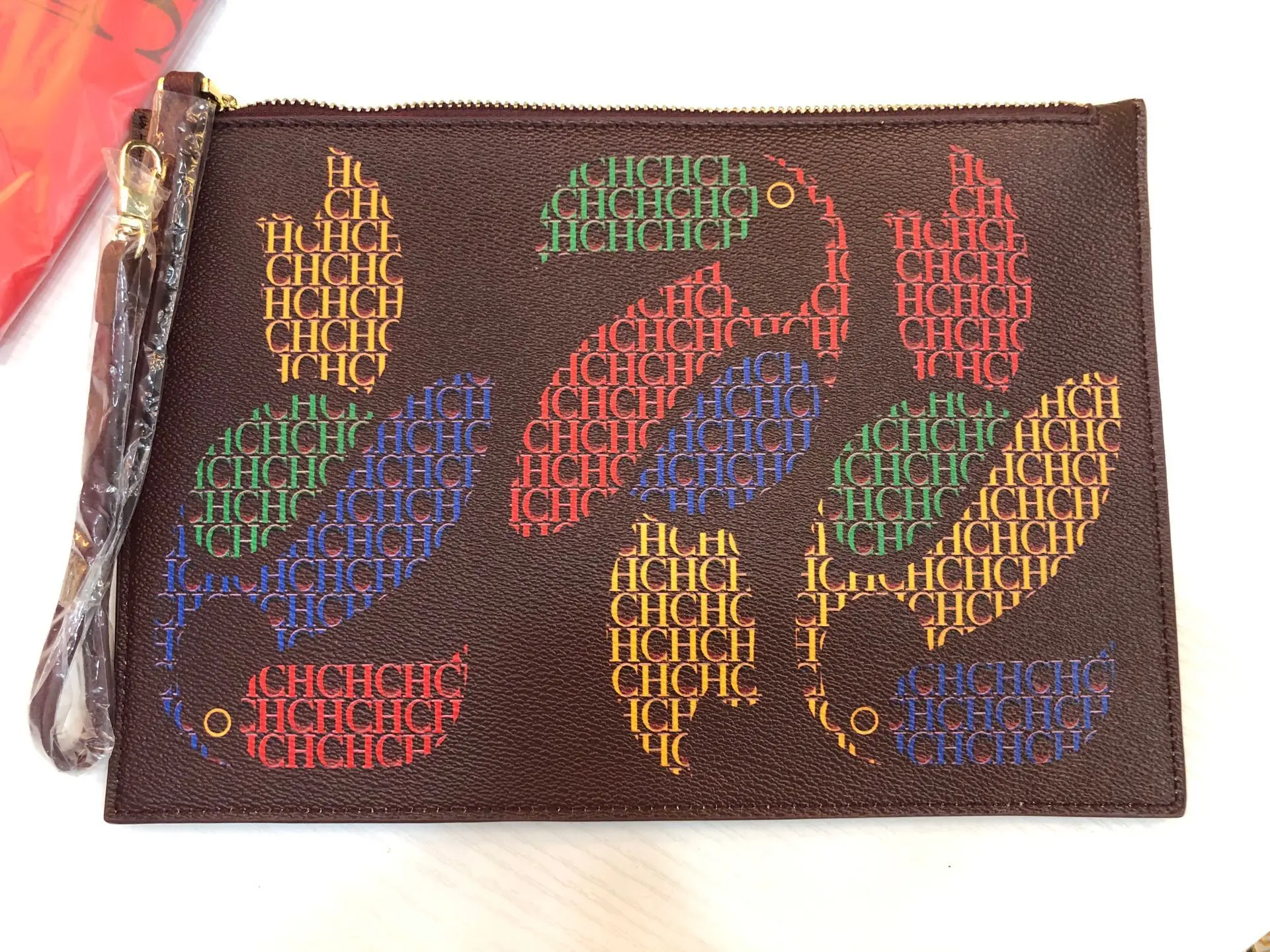 

100% Real Leather Classy Women Hand Bag High Quality CH Print Flap Clutch Zipper Purse Daily Use Lipstick Satchels Designer Bags