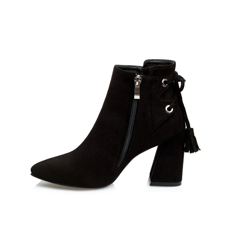 Женские замшевые ботинки женские ботильоны с бахромой и боковой молнией женская