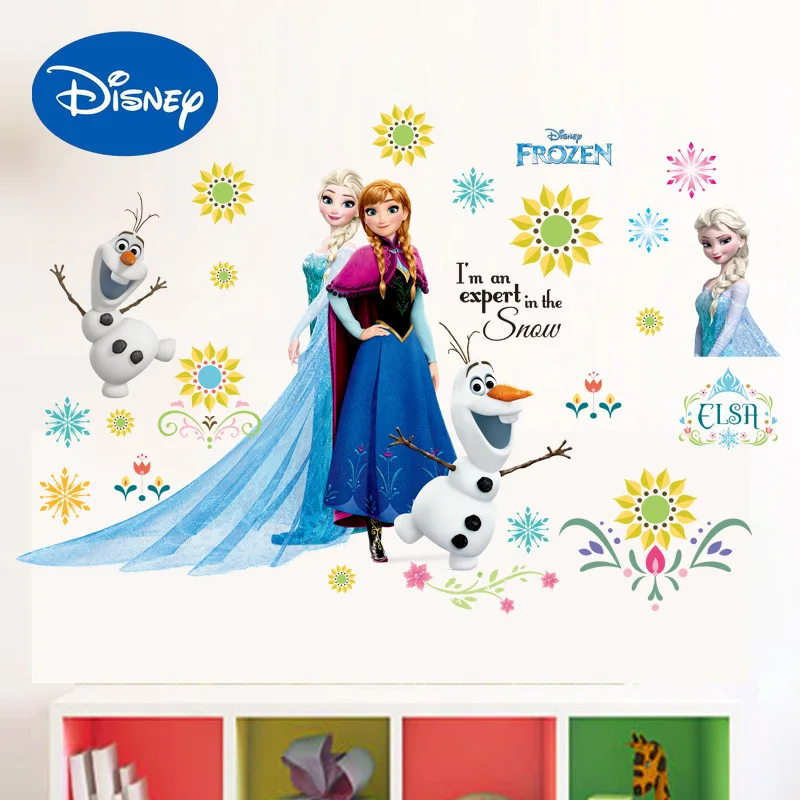 

Authentic Disney Frozen Sticker Princess Cartoon Wall Sticker Children's Room Girl Bedroom Nursery Sticker Room Decoration