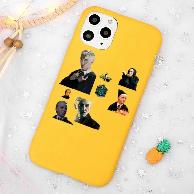 

Draco Malfoy potter friend funny Phone Case Candy Color Yellow for iPhone 11 12 pro XS MAX 8 7 6 6S Plus X 5S SE 2020 XR