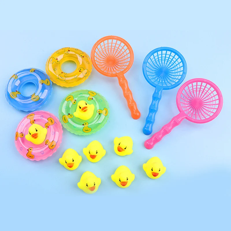 Ванна для маленьких детей игрушки милые резиновые скрипучие утка рыболовная