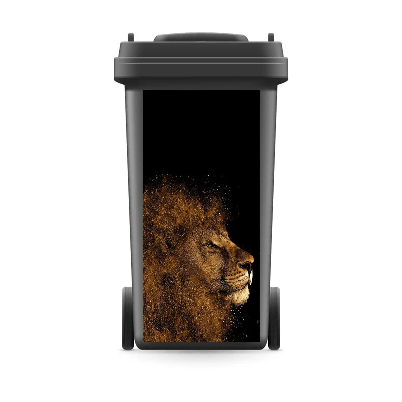 3D наклейка на мусорную корзину голова льва обои с животными Настенная Наклейка