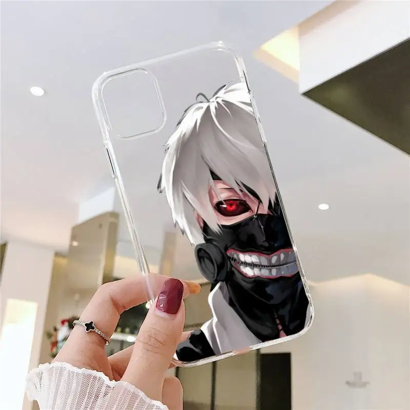 

Anime Tokyo Ghouls horror cartoon Phone Case Transparent for iPhone 6 7 8 11 12 s mini pro X XS XR MAX Plus SE cover funda