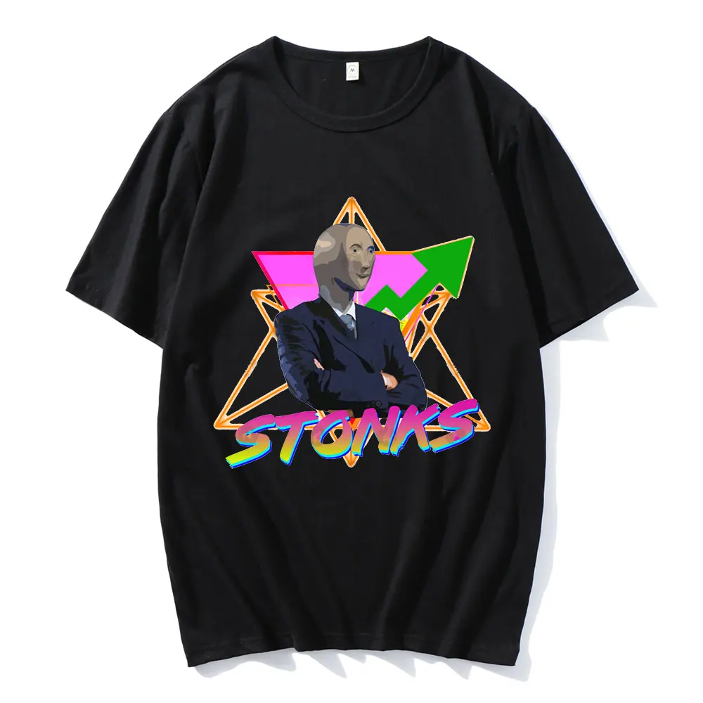 

Stonks Surreal Memes Funny Stock T-Shirt Cotton Casual Tops Men Tees Family Youth T Shirt Unique Unisex Oversized Tee Shirt